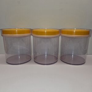 MCM Yellow Design By Erik Kold Made In Denmark 1.7L X 3 Dry Food Storage Vintage